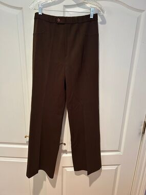 Vintage 70s Brown Wide-Leg Dress Pants